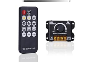 GOMING DC 5V 12V 24V 30A RF LED Dimmer PWM Controlador de Atenuación Control Inalámbrico o a Través de la Perilla para Ajustar el Brillo Adecuado para Tiras de luces LED