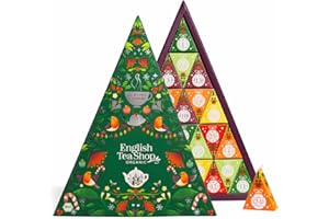 ‎ENGLISH TEA SHOP ETS - BIO Tee Adventskalender 2025 "Mosaik grün", Weihnachtskalender, 25 Pyramidenbeutel, Früchtetee, Kräutertee, Grüner Tee, Weihnachtstee