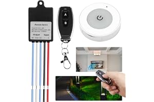 Fjärrkontrollsbrytare, 12 V radioomkopplare med fjärrkontroll, 433 MHz trådlös strömbrytare fjärrkontroll, vattentät trådlös strömbrytare DC 5 V/12 V/24 V, reläer trådlös brytare, för garageportar