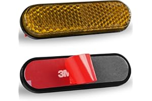 polarmotor Riflettore giallo moto Mini 70 × 20 × 8 mm E4 riflettore catadiottro E4 occhio di gatto per scooter elettrico bicicletta autoadesivo, 2 pezzi