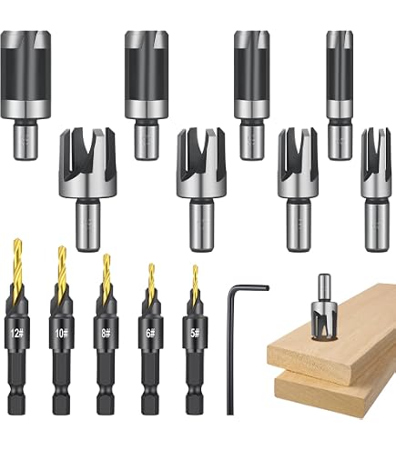 Vierkant-Loch-Meißelbohrer-Set – 4 Größen (1/4", 5/16", 3/8", 1/2"), Für Holzbearbeitung