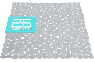 Brandsseller-Tappetino Antiscivolo per Doccia in Effetto Pietra Grigio 53x53cm