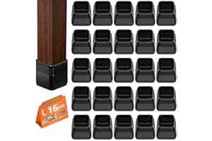 BAIPOK Square Chair Leg Floor Protectors, 16pcs Chair Leg Protectors for Hardwood Floors, Silicon Chair Leg Protection Covers, Rectangle Floor Protectors for Chairs, No Scratches and No Noise