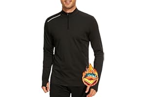 AMZSPORT Maglia Uomo Manica Lunga Felpa 1/4 Zip T-Shirt Sportiva per Running Palestra Allenamento