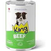King Sos İ&ccedil;inde Et Par&ccedil;acıklı Dana Etli Yetişkin K&ouml;pek Konserve Maması 400g