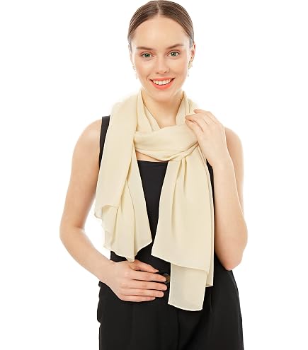 Foulard Soie Pébéo 140x45cm - Blanc Naturel, Bords Roulés Main - Qualité 1er Choix