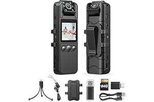 BOBLOV A26 Small Body Camera, 64GB Mini Body Cams, 6 Hrs Video Recording, Tripod Included for Monitoring, Wearable Video Camera for Service, Delivery Recording, Collect Evidence