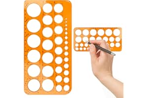 Xzeemo Plantillas de Dibujo de Círculo de Plástico, Reglas de Dibujo de Círculo, Plantilla de Círculos, Regla de Plantilla de Dibujo de Plástico, Regla de Medición de Plástico