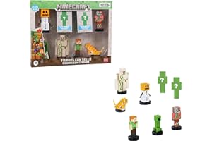 Bizak Minecraft Pack de 8 Figuras de 5 cm, Caja Deluxe 2, 2 Modelos de Personajes para coleccionar, Licencia Oficial del Videojuego de construcción y Bricks, Adultos Fans y niños o niñas (64110005-2)