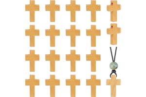 PH PANDAHALL PandaHall 50pcs Colgantes charms de madera de cruz para hacer pulsera collar bisuteria sin plomo colgantes para collar accesorios para joyas 22x14x4mm agujero:2mm