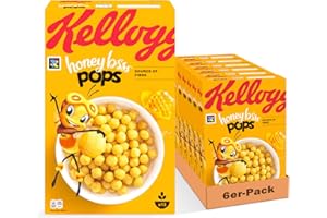 ‎KELLOGG'S Kellogg's Honey BSSS Pops Frühstückscerealien (6 x 400 g) – crunchy Cereal Pops mit Zuckerarten und Honig – ohne künstliche Farb- und Aromastoffe