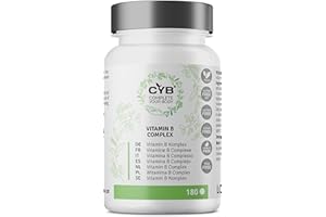 ‎CYB COMPLETE YOUR BODY Vitamin B-Komplex hochdosiert – Alle 8 B-Vitamine – Trägt zum Energiestoffwechsel, Nervensystem und zur Verringerung von Müdigkeit und Erschöpfung bei – 180 Tabletten – B1, B2, B3, B5, B7, B9, B12