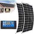 BEIJIAYI 1000W Solar Panel Kit 2PCS 500W, Flexible Solar Panel Off Grid System 18V Photovoltaic Monocrystalline Module, with Dual USB Ports