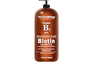 NEW YORK BIOLOGY THE ULTIMATE COSMECEUTICALS Biotin Shampoo 500ml for Hair Growth and Thinning Hair – Thickening Formula for Hair Loss Treatment – For Men & Women – Anti Dandruff