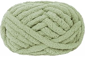 ZITUOP Chunky Knit Chenille Yarn for Hand Knitting Blankets, Super Soft Big Jumbo Blanket Yarn (Sage Green)