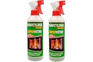 FEI FAN Supervetro, Ideale per la Pulizia del Vetro e degli Inserti di Camini e Stufe, Formato da 500ml (2 Unità)