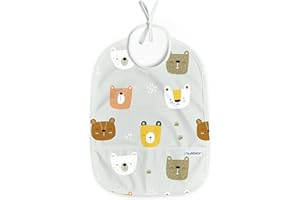 Nombear Baberos Bebe Impermeables - Baberos Impermeables para Bebés de 6 a 12 Meses, Babete Impermeável Bebe, Babero para Comida de Bebé, Delantal para Bebé, Paquete de 1