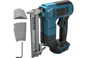 YWNYT Cloueuse sans fil pour batterie Makita 18 V, agrafeuse sans fil 2 en 1, batterie 18 GA avec 1000 clous et 1000 agrafes pour l'amélioration de la maison et le travail du bois