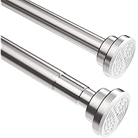 EUPYTE Edelstahl Duschvorhangstange 85-140CM ausziehbar, Teleskopstange Klemmstange ohne Bohren durch Drehen verstellbar…
