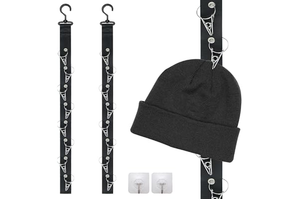 letuxaamz Hängare Kepsar Hållare Organisatör Hatt Lagring, 2 stycken Baseballkeps Krokar Hänga, för Halsduk, Kläder, Handduka