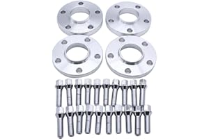 YUCHENSHLP 4PCS 5x112 57.1 15mm & 20mm Hubcentric Wheel Spacers & 20 Radius Wheel bolts fits for most VW