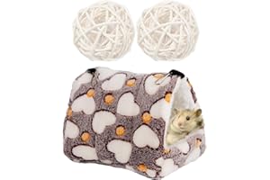EHDWXVZM 1 x klatka dla chomika, 2 kule takraw, gniazdo zabawkowe dla zwierząt domowych, mała jaskinia dla zwierząt, ukryte gniazdo dla zwierząt domowych, ciepłe gniazdo dla chomika