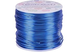 BENECREAT 12 17 18 Fil d'aluminium de la jauge (Calibre 18, 492 FT) anodise Bijoux Artisanat Faisant perlers Floral Fil d'artisanat en Aluminium Colore - Bleu