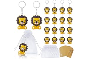 Luccyle 30 Sets Gastgeschenke Taufe,Löwe Schlüsselanhänger,Tier Anhänger Thank You Danke Geschenke Babyparty Baby Shower Kommunion Kinderggeburtstag Party Mitgebsel