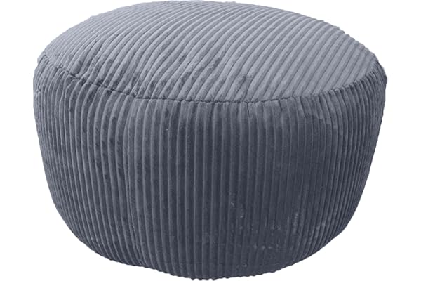Relaxdays Pouf, Cord, HxD: 25 x 35 cm, polystyrenfyllning