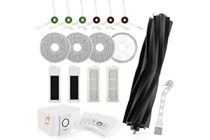 RONGZY 20 PCS Kit D'accessoires de Rechange pour Ecovacs Deebot T20 OMNI/T20e OMNI/T20 Max/T20 Pro, avec 1 Brosse à Rouleau en Caoutchouc, 6 Brosses Latérales, 4 Vadrouille, 4 Filtres, 4 Sacs à Poussière