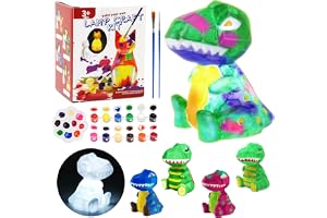 LinStyle 3D-nattlampa dinosaurie-målningssats, present för pojkar, flickor 3, 4, 5, 6, 7, 8+ år gammal, målarkit för barn med