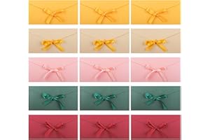 inodiref 15 szt. kopert prezentowych, kolorowe koperty, kokarda, koperty na karty podarunkowe ze wstążkami, koperty w stylu vintage, 22 x 11 cm, na kartę podarunkową, ślub, urodziny, kartki świąteczne