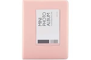 HAOFY 64 Kieszenie Mini Album Fotograficzny Polaroid do Fujifilm7s/8/25/50s/90 do Przechowywania Zdjęć, 3-calowa Książka Mini Films(różowy)