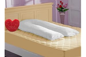 Comfort Collections U Shaped Pillow Case Cover - Maternity & Nursing Pregnancy Full Body Big Bolster Pillow - White 9FT U Cover Only