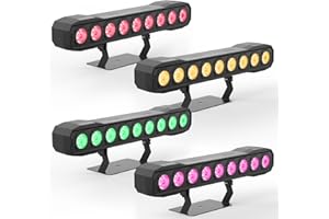 KRIDERISH Wallwasher Luce da Palcoscenico 60W, 9 LED RGBW Barra Luminosa con Telecomando DMX512 Stroboscopio Luce da Discoteca Controllo Audio per Bar DJ Feste Matrimoni Esterni 4PCS