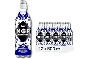 MAX GOLF PROTEIN MGP Sugar Free Hydration Drink with Caffeine & Essential Vitamins, Pack of 12, Sports Recovery Electrolytes, Low Carbs, Fat & Gluten Free, Vegan Friendly, Vitamin C, B3, B5, B1, B6, B12, D3, Berry