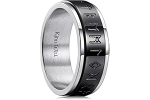 King Will 8mm Tungsten Stainless Steel Wedding Spinner Ring for Men - Viking/Celtic Knot Design Band with Carbon Fiber Inlay | Comfort Fit Wedding Band, Anniversary Jewelry Gift