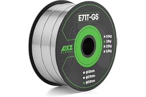 AIXZGLOBAL AIXZ 1KG 0.8MM Flux Cored Wire E71T-GS Welding Wire for Gasless MIG Welders, Gasless Mig Wire, for Welding Carbon Steel, Stainless Steel