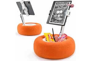 XAOVUIR Kindle Kissen Halterung, Verstellbarer Tablet Kissen Halter iPad Halterung Bett mit Flexiblem Arm, Tabletkissen Halter für iPad iPhone Kindle und alle Geräte von 4,7-13 Zoll, Cosmic Orange