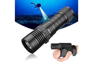 TrustFire DF006 Linterna De Buceo 2300 Lúmenes, IPX8 Impermeable Profesional Recargable Luz de Buceo para Cueva 100m Submarina de Noche, Para Buceo Pesca Camping Senderismo