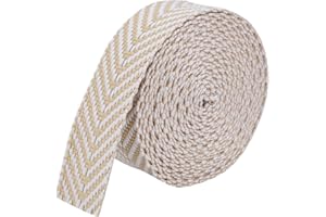 MAYJOYDIY 4.6m Polyester Cotton Webbing Straps 38 mm Twill Tape Ribbon Mixed Color Striped Pattern Polycotton Ribbon for Crafts Belts Bags Handles Sewing Supplies