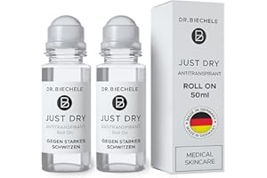 ‎DR. BIECHELE Dr. Biechele - Just Dry Antitranspirant - Deo gegen starkes Schwitzen - Anti Schweiß Deo für langanhaltendes frische Gefühl - Ohne Parfum, ohne Alkohol & Ohne Parabene - 100 ml