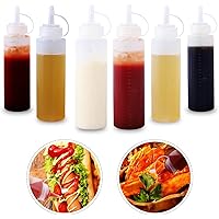Herefun 10pcs Squeeze Flasche mit Kappen 240ml 8oz, Quetschflasche Transparent Kunststoff, Squeeze Condiment Flaschen…