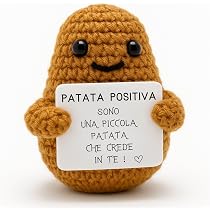 Portafortuna Pocket Hug – Anatra Positiva In Lana Con Biglietto D'Incoraggiamento – Regalo Originale