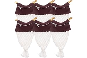 Dyna-Living Snooker Pocket Nets Accessories, Billiards Mesh Bag Snooker Table Bag Net,Genuine Leather Brass Billiard Pocket Net 6 Pcs/Set Replacement Pool Table Ball Pocket Nets，Burgundy