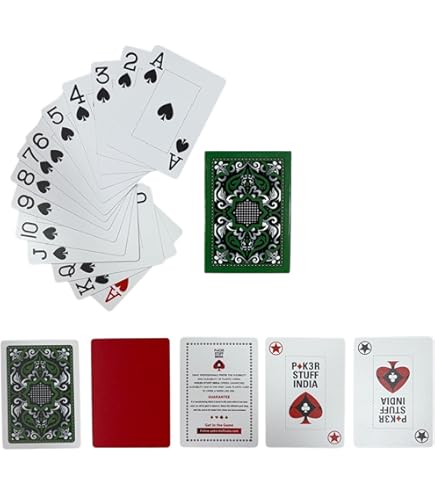 POK3R STUFF INDIA Premium Black Plastic Poker Playing Cards