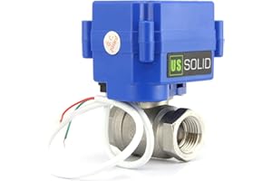 U.S. Solid 3/4" Valvola a sfera motorizzata 2 Vie Acciaio inossidabile Elettrovalvola 220V AC (85V-265V AC), 2 fili, ritorno automatico NC, Porta standard