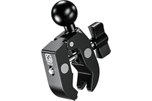 BRCOVAN Aluminiumlegierung Lenkerklemmbasis mit 1 Zoll TPU Kugel für Schienen mit Einem Durchmesser von 0,5 bis 2 Zoll, Kompatibel mit RAM Mounts B Größe 1 Zoll Kugel Doppelsockelarm