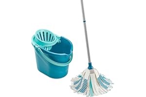‎LEIFHEIT Leifheit Set Power Mop 3-in-1 mit saugstarken Fasern, komplettes Wischset mit Wischmopp und Eimer, Wischer mit flexiblen Viskose-Mopkopf-Streifen, Bodenwischer für Fliesen und Laminat