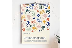 Calendrier des Anniversaires Perpétuel • Motifs de Saison • Format Mural A4 • Accroche au mur • Popcarte
